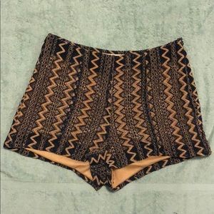 Gold and Blue Lace Shorts